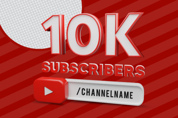 10K YouTube Subscribers 3D PSD Icon – A Designer’s Asset