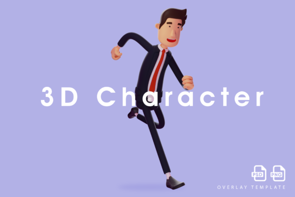 3D Cartoon Design with Running Pose