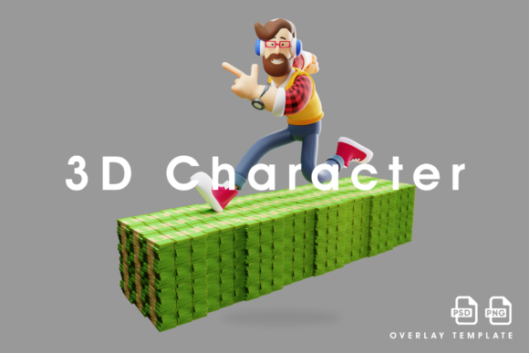 3D Male Design Running on a Ton of Money