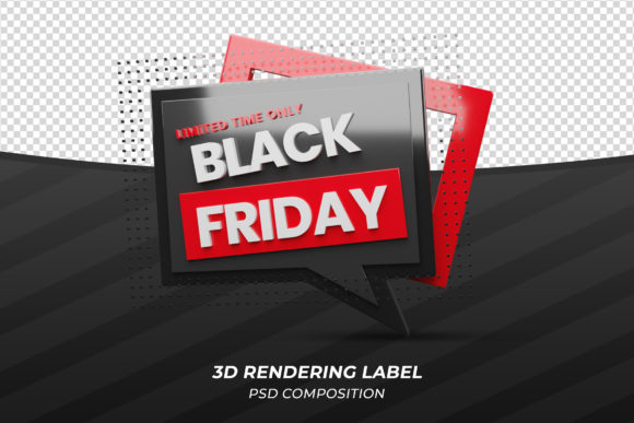 Black Friday 3D Render Premium PSD: Crafting Visual Depth for High-Stakes Campaigns