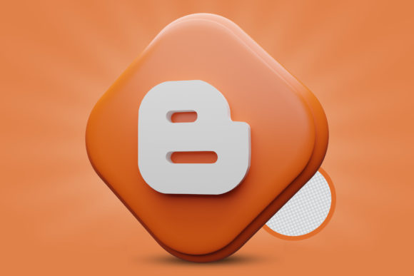 Blogger Icon 3D Render Premium PSD Logo