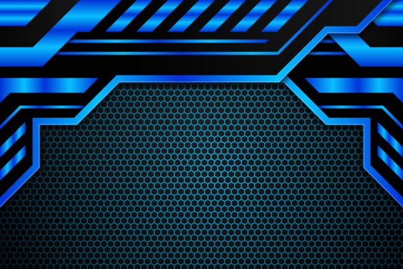 Blue Black Gradient Hexagon Game