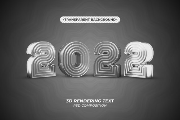 Happy New Year 2022 Typography 3D Design