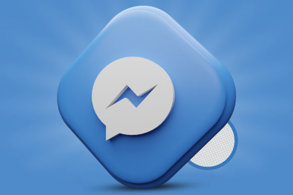 Messenger 3D Render Premium PSD Logo