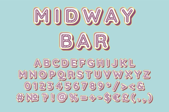 Midway Bar Header Vintage Alphabet Set: Reviving Classic Typography for Modern Design