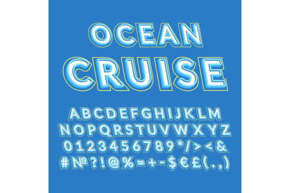 Ocean Cruise Vintage Vector Alphabet Set for Creative Projects