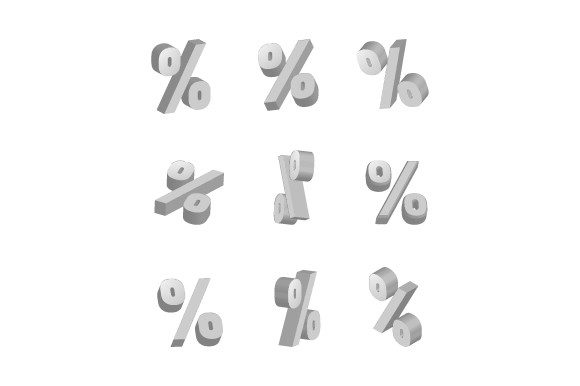 Percentage 3D Design Collection: Visual Impact