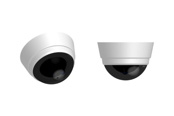 Round Security Camera in Realistic 3D Design