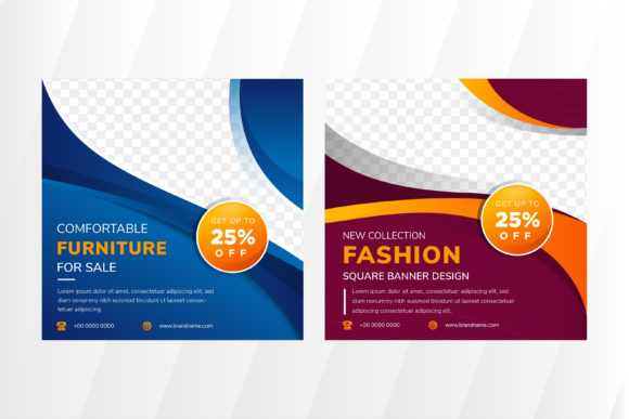 The Blue Red Square Banner in Design and Marketing