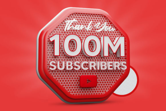 The Strategic Value of a 100M Subscribers 3D Render PSD Icon