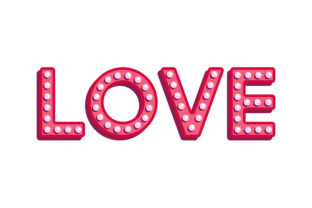 Vintage Light-Bulb LOVE Lettering Guide