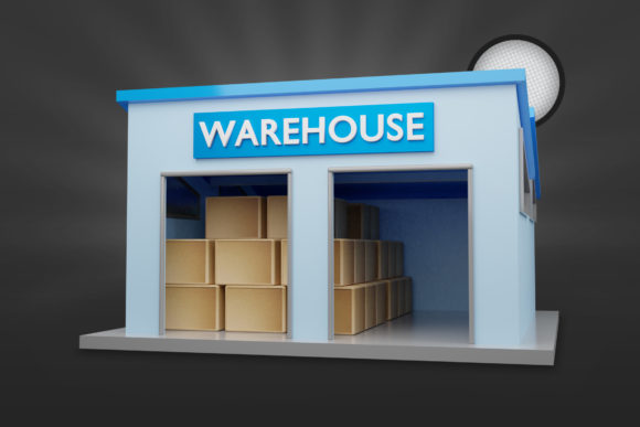Warehouse 3D Render PSD Design: Creative Blueprint